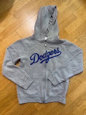 Youth Gray Dodgers Terrycloth-Lined Zip-up Hoodie